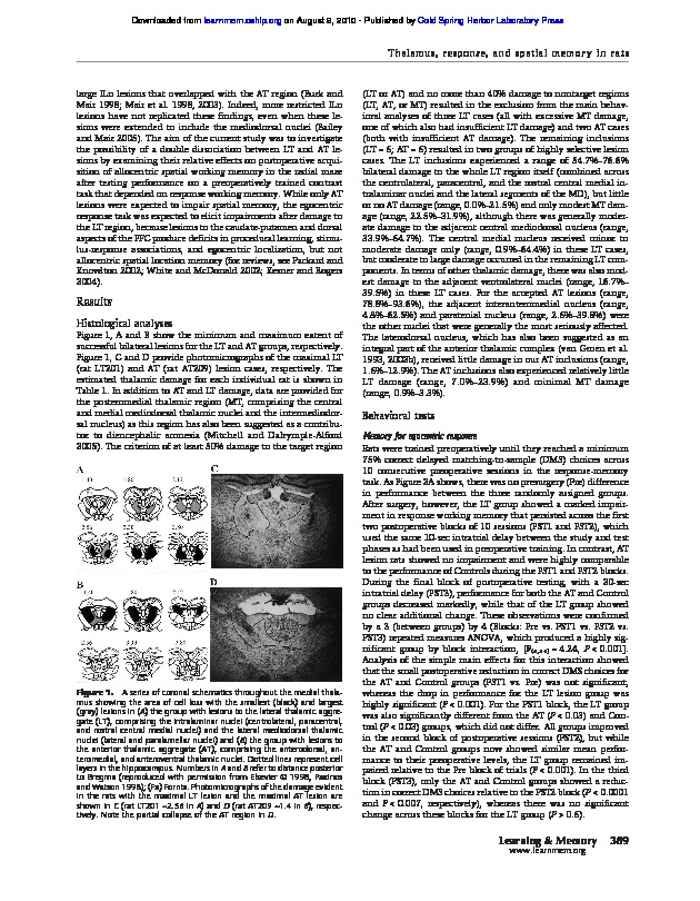 Download Dissociation of egocentric and allocentric spatial processing in medial thalamus.